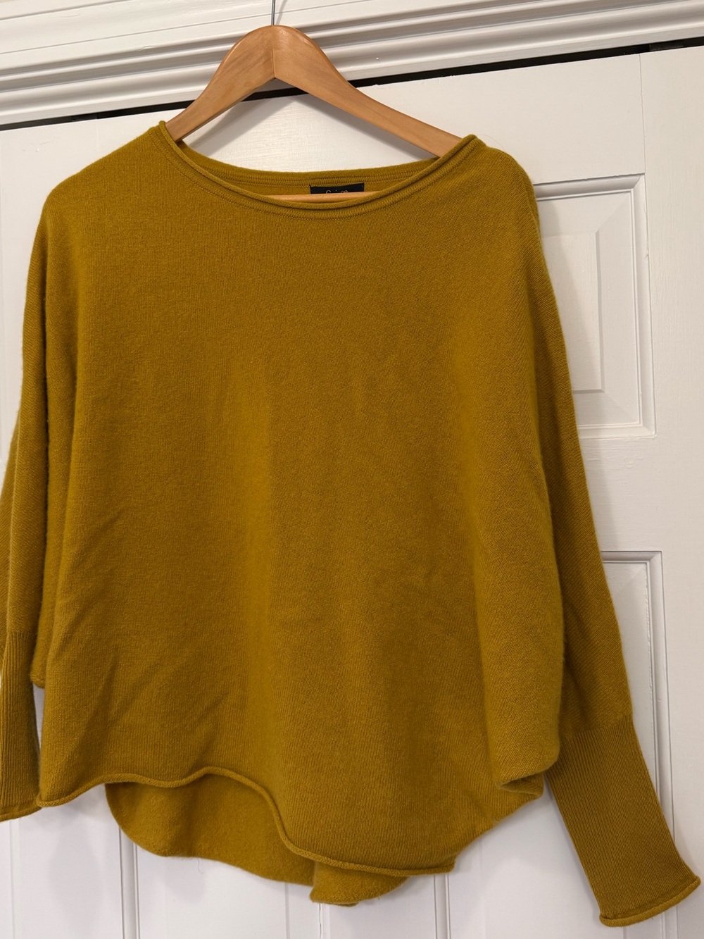 Women's Dolman Sleeve Mongolian Cashmere Sweater - Mustard